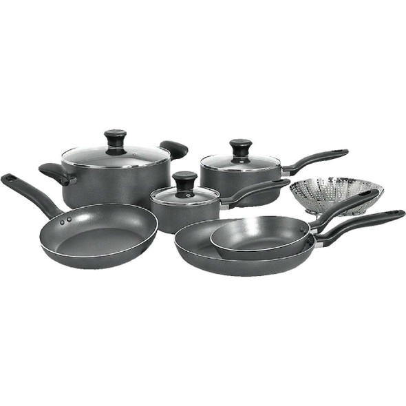 Initiatives Non-Stick Black Cookware Set (10 Piece) B208SA64