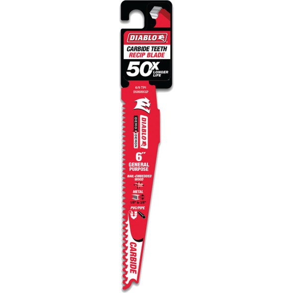 Diablo Demo Demon 6 In. 6-9 TPI Carbide General Purpose Reciprocating Saw Blade DS0609CGP 301993