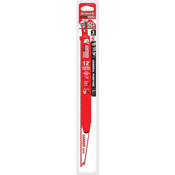 Diablo 3pk 12''6-9t Recip Blade DS1209CGP3 302009