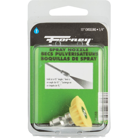 Forney Quick Connect 4.5mm 15 Deg. Yellow Pressure Washer Spray Tip 75153 705671