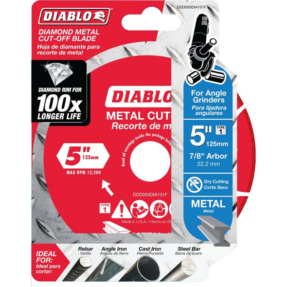 Diablo Type 1 5 In. x 7-8 In. Metal Cutting Diamond Cut-Off Wheel DDD050DIA101F 302057