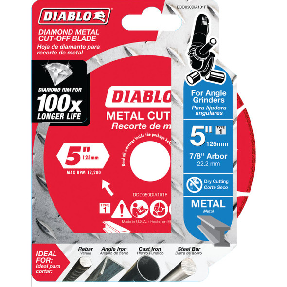 Diablo Type 1 5 In. x 7-8 In. Metal Cutting Diamond Cut-Off Wheel DDD050DIA101F 302057