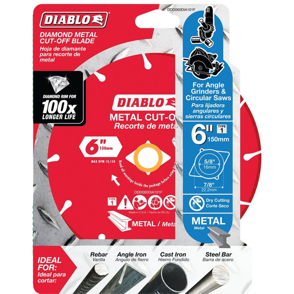 Diablo Type 1 6 In. x 7-8 In. Metal Cutting Diamond Cut-Off Wheel DDD060DIA101F 302059