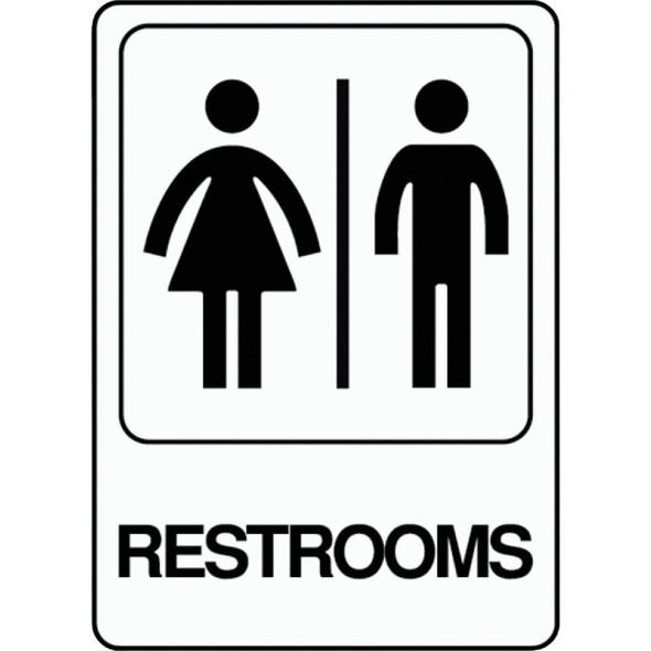 Hy-Ko Deco Series Heavy-Duty Plastic Sign, Restrooms D-23