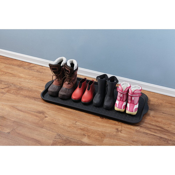 XL 18.9 In. x 39.3 In. Black Recycled Plastic Boot Tray KS151(ST)-1 603018