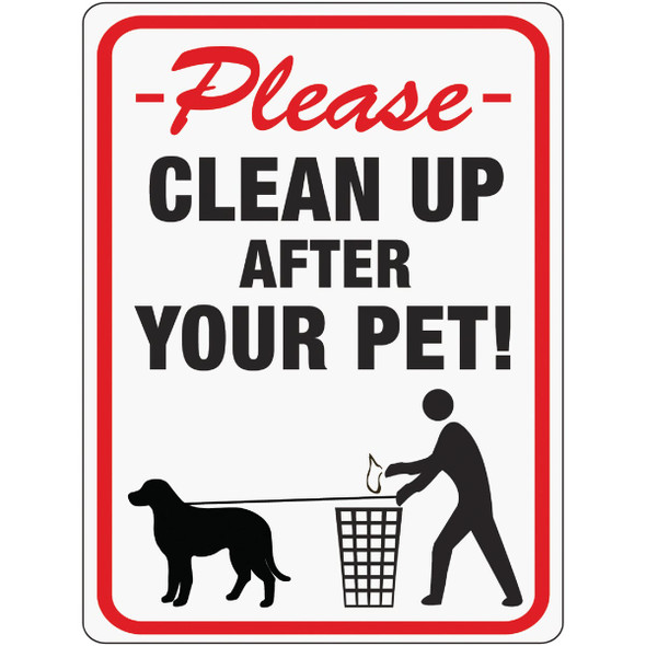 Hy-Ko Plastic Sign, Please Clean Up After Your Pet 20617 Pack of 10 Hy-Ko Plastic Sign, Please Clean Up After Your Pet 20617 Pack of 10