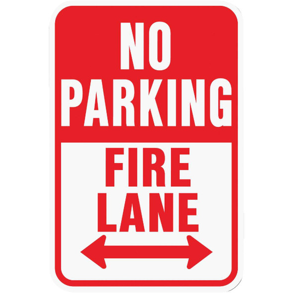 Hy-Ko Heavy-Duty Aluminum Sign, No Parking Fire Lane HW-26