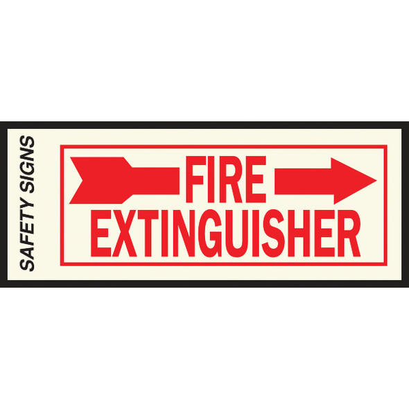 Hy-Ko Vinyl Sign, Fire Extinguisher with Arrow Right FE-2R