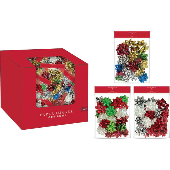 Paper Images Assorted Size Traditional Gift Bow (26-Pack) BOW26ACD Pack of 36