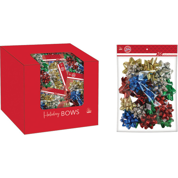 Paper Images Assorted Size Traditional Gift Bow (26-Pack) BOW26ACD Pack of 36