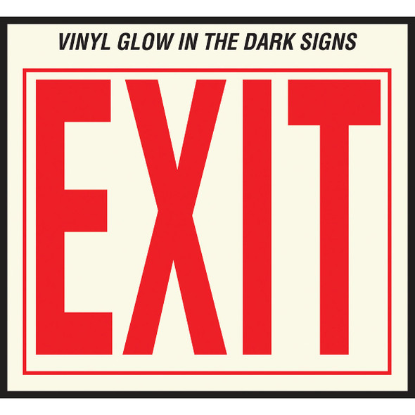 Hy-Ko Glow-In-The-Dark Vinyl Sign, Exit EE-3