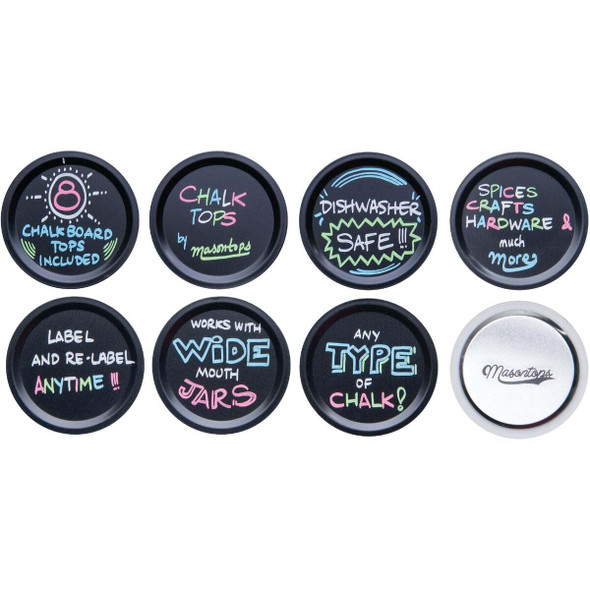 Masontops Wide-Mouth Chalk Top Canning Jar Lids (8-Count) CTW8