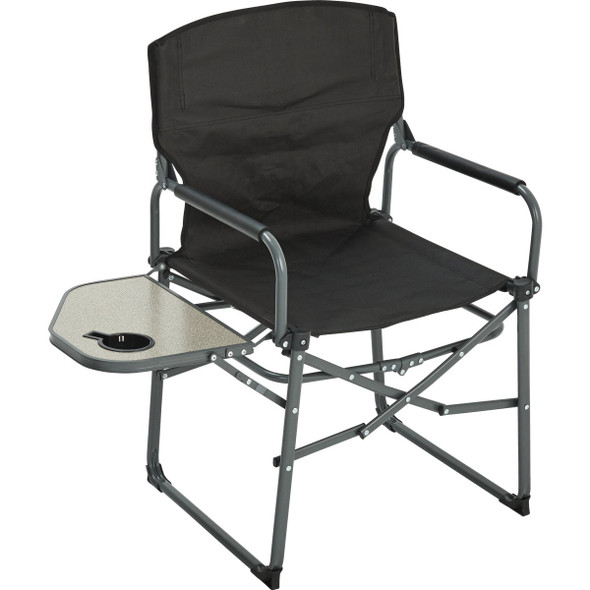 Black Polyester Director Camp Folding Chair with Side Table AC3008A