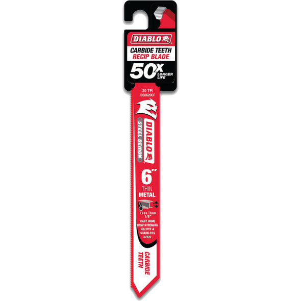 Diablo Steel Demon 6 In. 20 TPI Carbide Thin Metal Reciprocating Saw Blade