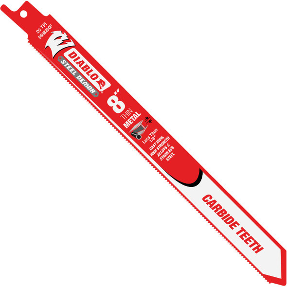 Diablo Steel Demon 8 In. 20 TPI Carbide Thin Metal Reciprocating Saw Blade