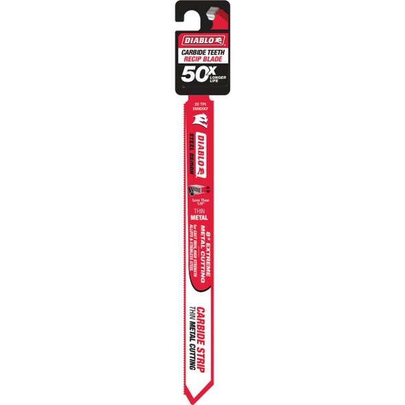 Diablo Steel Demon 8 In. 20 TPI Carbide Thin Metal Reciprocating Saw Blade DS0820CF 302726