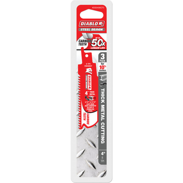 Diablo 3pk 4" 8t Recip Blade DS0408CF3 303267