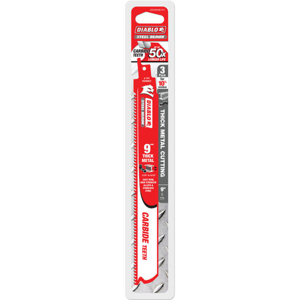 Diablo 3pk 9"8t Dbl Recip Blade DS0908CF3 303290