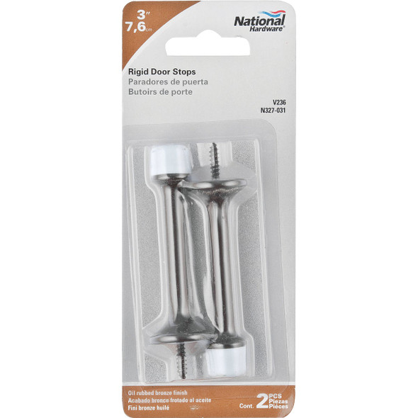 National Hardware 3 In. Oil Rubbed Bronze Rigid Door Stop (2-Count) N327-031 200572