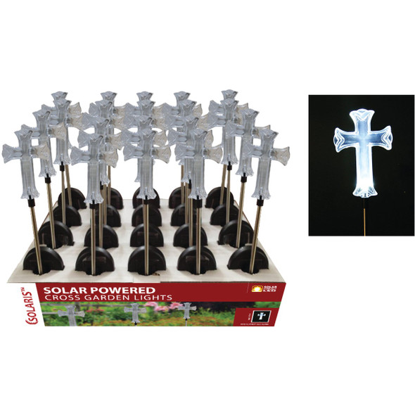 Solaris Acrylic Cross 34 In. H. Solar Stake Light Lawn Ornament SOT162BB