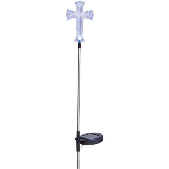 Solaris Acrylic Cross 34 In. H. Solar Stake Light Lawn Ornament SOT162BB 801545