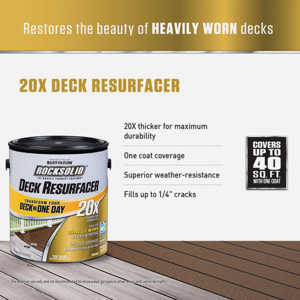 Rust-Oleum RockSolid Tint Base Deck Resurfacer, 1Gal.