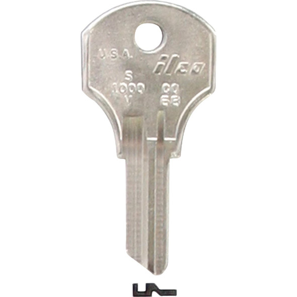ILCO Corbin Nickel Plated File Cabinet Key CO68 / S1000V (10-Pack) IAL2503606B