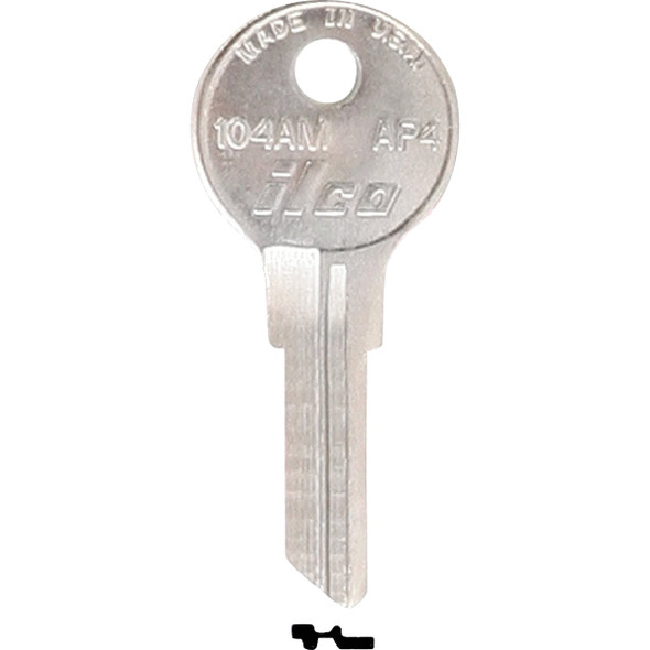 ILCO APS Nickel Plated File Cabinet Key AP4 / 104AM (10-Pack) IAL2529609B
