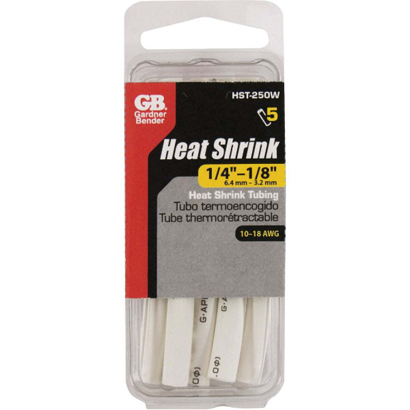 Gardner Bender Thin-Wall Polyolefin 1/4 In. x 4 In. Heat Shrink Tubing HST-250W
