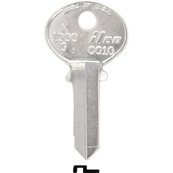 ILCO Corbin Nickel Plated File Cabinet Key CO10 / X1000G (10-Pack) IAL3159403B