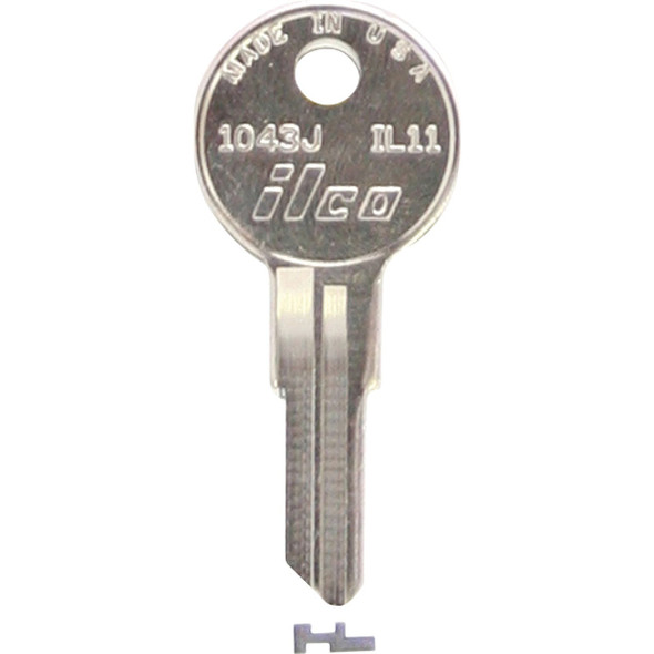 ILCO Illinois Nickel Plated File Cabinet Key IL11 / 1043J (10-Pack) IAL00302612