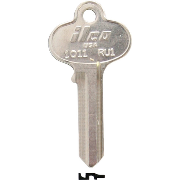 ILCO Russwin Nickel Plated File Cabinet Key RU1 / 1011 (10-Pack) IAL4506400B