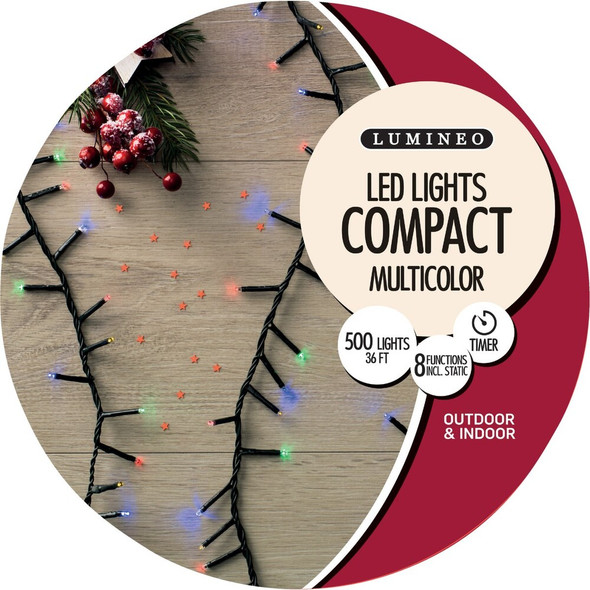 Holiday Wonderland Multi 500-Bulb LED Compact Light Set with Dark Green Wire 9976529 900331