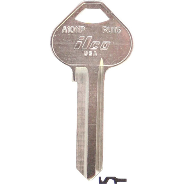 ILCO Russwin Nickel Plated File Cabinet Key RU16 / A1011P (10-Pack) IAL4506800B