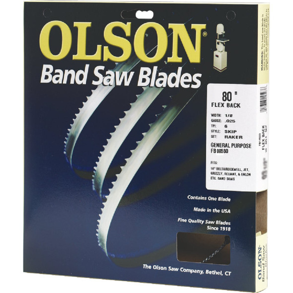 Olson 80 In. x 1/8 In. 14 TPI Regular Flex Back Band Saw Blade FB08580DB Olson 80 In. x 1/8 In. 14 TPI Regular Flex Back Band Saw Blade FB08580DB