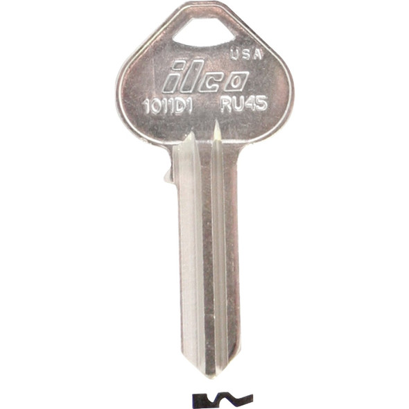 ILCO Russwin Nickel Plated File Cabinet Key RU45 / 1011D1 (10-Pack) IAL5374203B