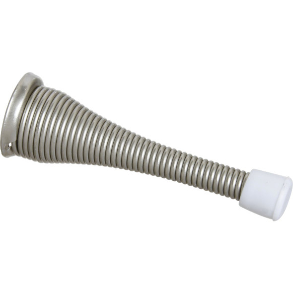 National Hardware 3 In. Satin Nickel Spring Door Stop (2-Count) N331-140