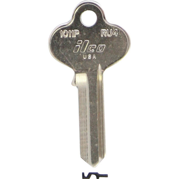 ILCO Russwin Nickel Plated File Cabinet Key RU4 / 1011P (10-Pack) IAL4706600B