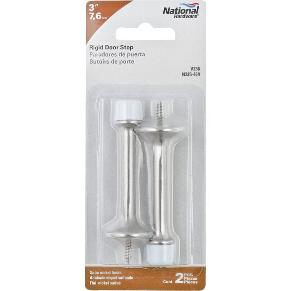 National Hardware 3 In. Satin Nickel Rigid Door Stop (2-Count) N325-464 200566