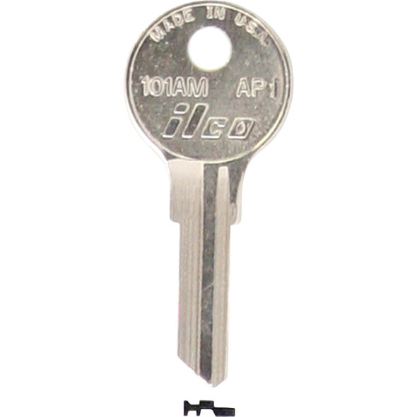 ILCO APS Nickel Plated File Cabinet Key AP1 / 101AM (10-Pack) IAL2529612B