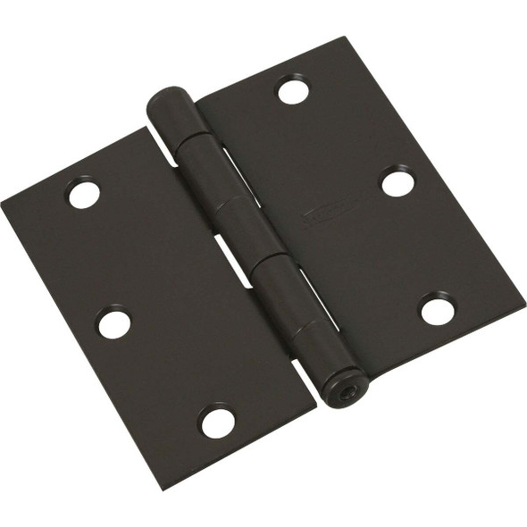National Hardware 3-1/2 In. Square Oil Rubbed Bronze Door Hinge (3-Pack)