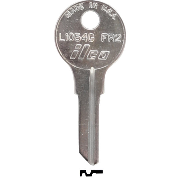 ILCO Fort Nickel Plated File Cabinet Key FR2 / L1054G (10-Pack) IAL2829607B