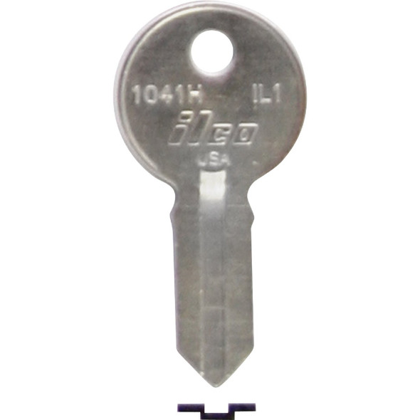ILCO Illinois Nickel Plated File Cabinet Key IL1 / 1041H (10-Pack) IAL2412800B
