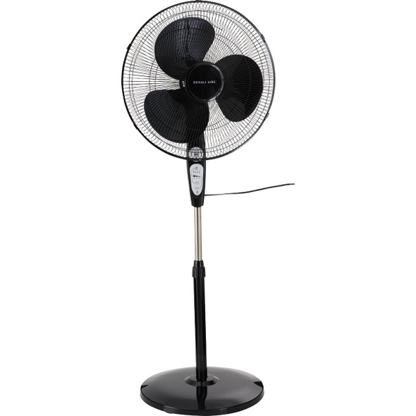 Denali Aire 18 In. 3-Speed Black Oscillating Pedestal Fan with Remote 1DAFP18R