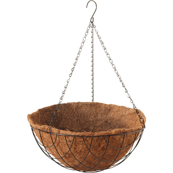 Best Garden 14 In. Steel Rod Black Powder Coat Hanging Plant Basket HB1301-14-5