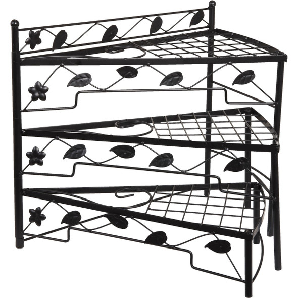 Best Garden Black Steel 17 In. H. Adjustable Plant Stand FF1318