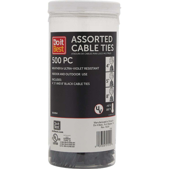 SIM Supply, Inc. 500pc Blk Tie Assortment USDO-500SB