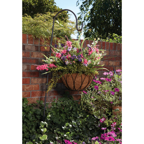 Best Garden 12 In. Steel Rod Black Powder Coat Hanging Plant Basket HB1326-12 703263