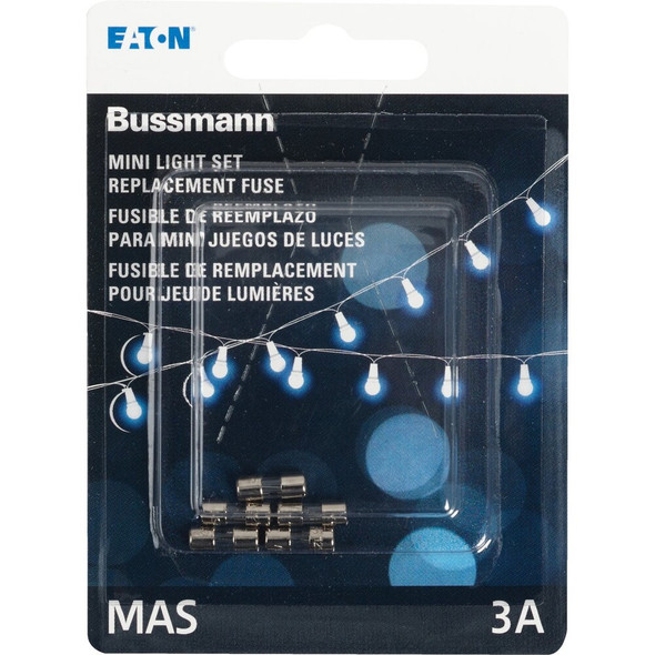 Bussmann Strand Saver 3A Glass Christmas Light Set Fuses (5-Pack) BP-MAS-3A 500928