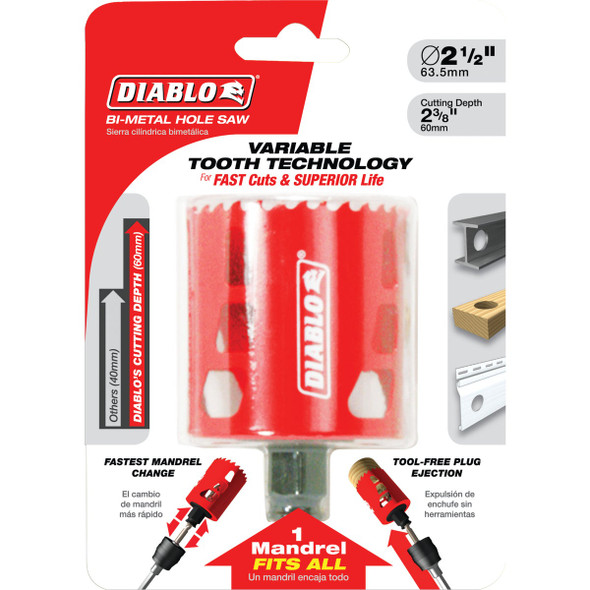 Diablo 2-1/2 In. Bi-Metal Hole Saw